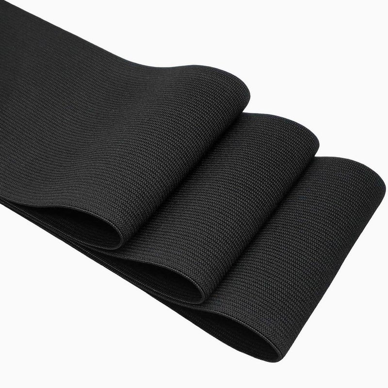 CISONE Knit Elastic 4 Inch Wide Black Heavy Stretch High Elasticity Knit Elastic Band 3 Yards - Image 2